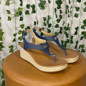 Michael Kors Blue Wedge Sandals